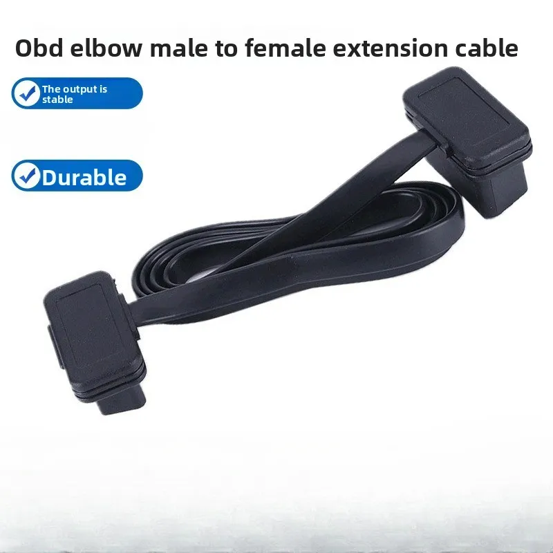 

60CM Flat+Thin As Noodle 16 Pin Socket OBD 16Pin Male To Female Car Scanner OBD2 Extension Cable Connector