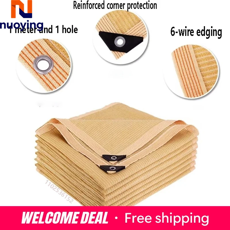 Malla de Sombra Duradera Beige de Alta Densidad para Terraza, Invernadero, Jardín, Gallinero, Porche y Patio
