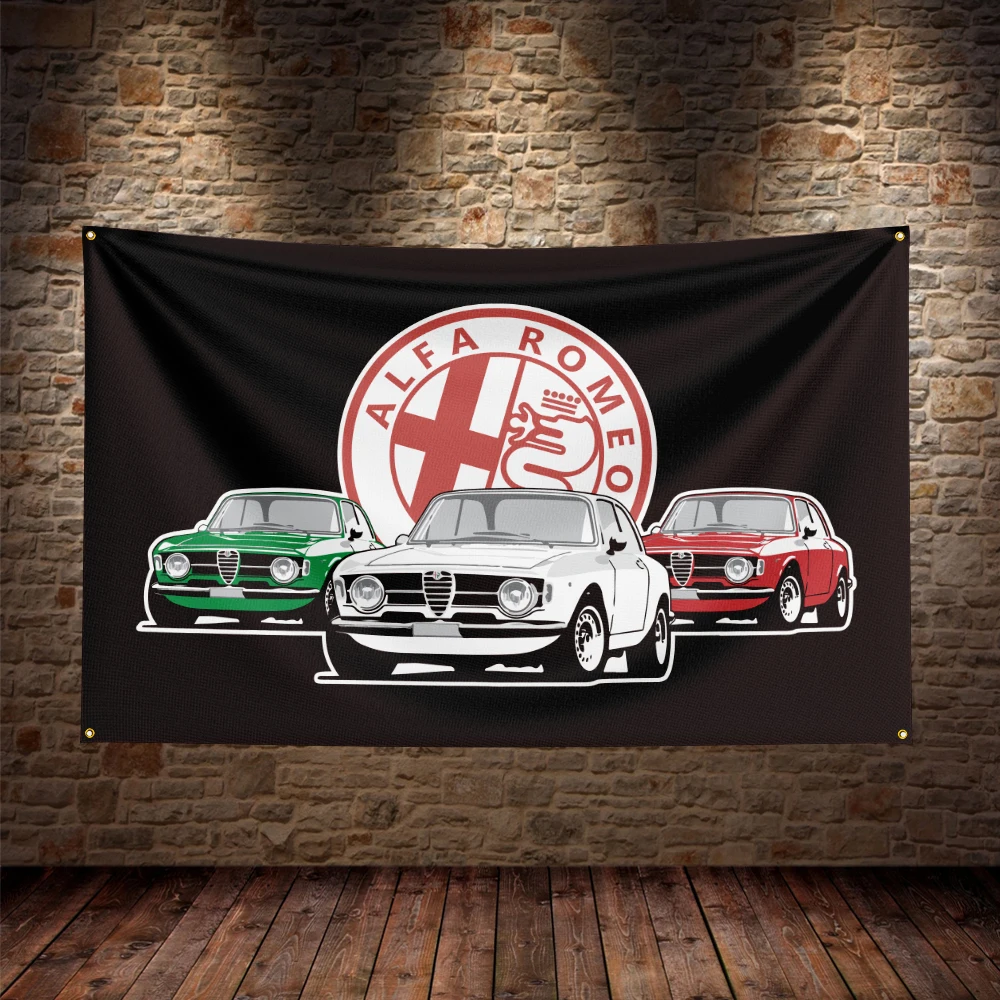 3X5Ft Alfa romeos Flag Polyester Printed Car Banner For Decor