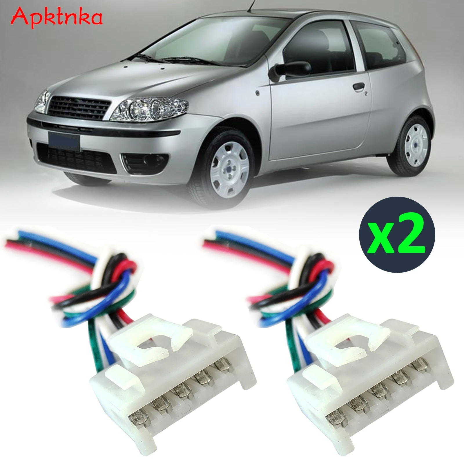 Apktnka 2x For Fiat Punto 188 MK2 Panda 169 MK3 5PIN Tail Light Lamp Connector Plug Repair Connector Wiring Prewired 405116