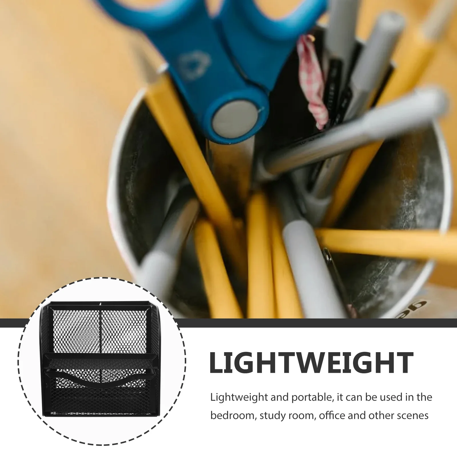 

Sturdy Metal Desktop Pen Holder Organizer Iron Mesh Container Black Office Home Decor Storage Stationery Makeup Brushes Nail