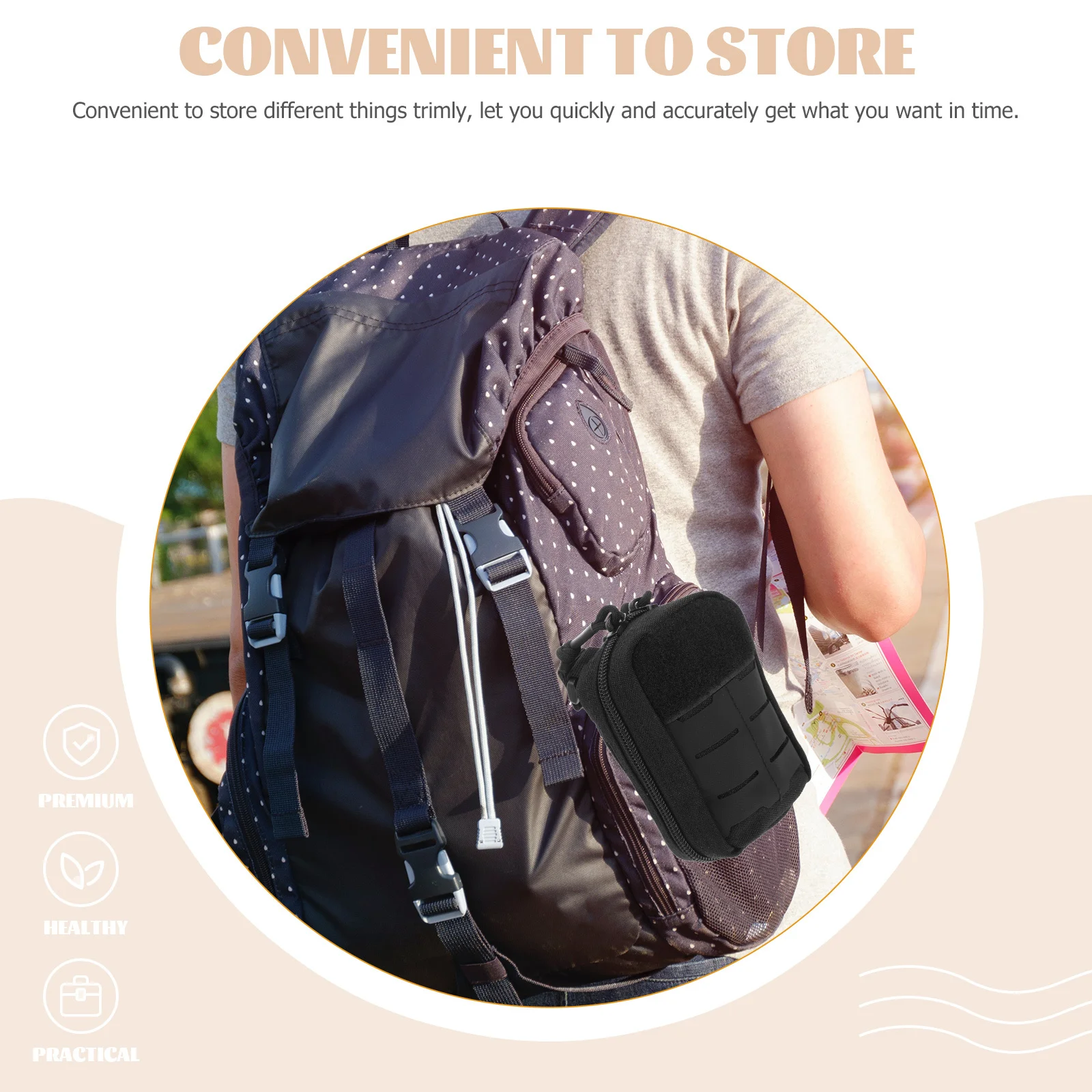 

Tactical Outdoor First Aid Bag Waist Nursing Pouch Buckle Design Large Storage Zipper Closure Medical Storage Waist Tool Bag