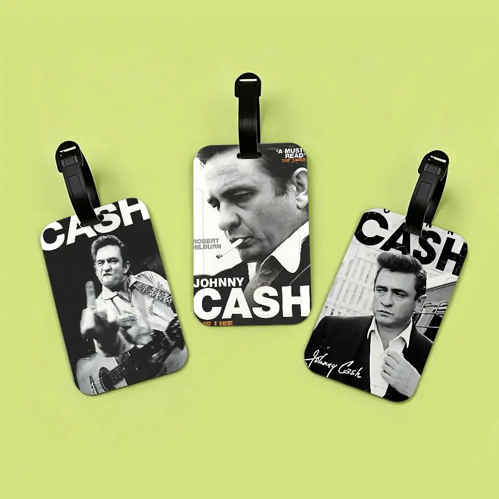 Famous J-Johnny Cash PVC Baggage Identification Tag Anti lost Information Card Holder Travel Suitcase Name Tag