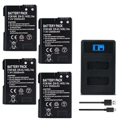 2050mAH EN-EL14 EN-EL14A EL14 Battery Suitable for Nikon Cameras D3100 D3200 D3300 D5100 D5200 D5300 D7000 D7100 D7700
