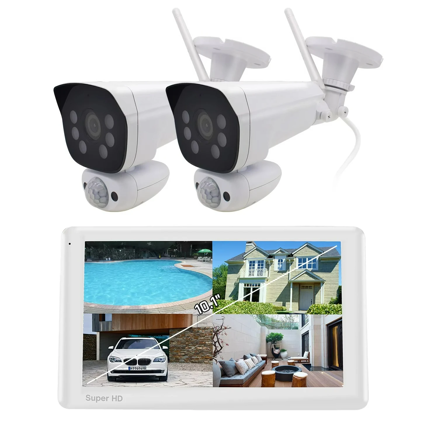 Super HD 8CH Wireless Security Camera System with 2K AC Powered Night Vision 10.1\