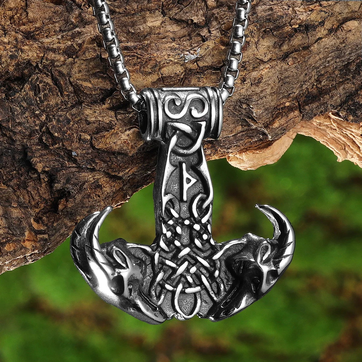 Viking Thor's Mount Men Necklaces With Pendant Stainless Steel Jewelry For Male Women Punk Hip Hop Accessories Gifts Wholesale