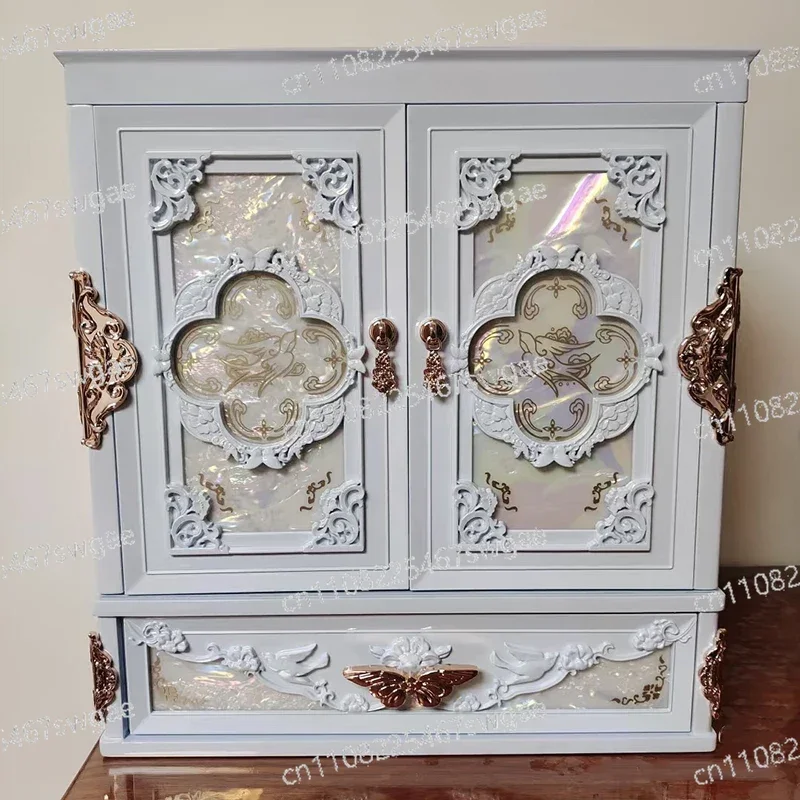 Shell Pearl Strawberry Cupid Desktop Jewelry Storage Box Display Case