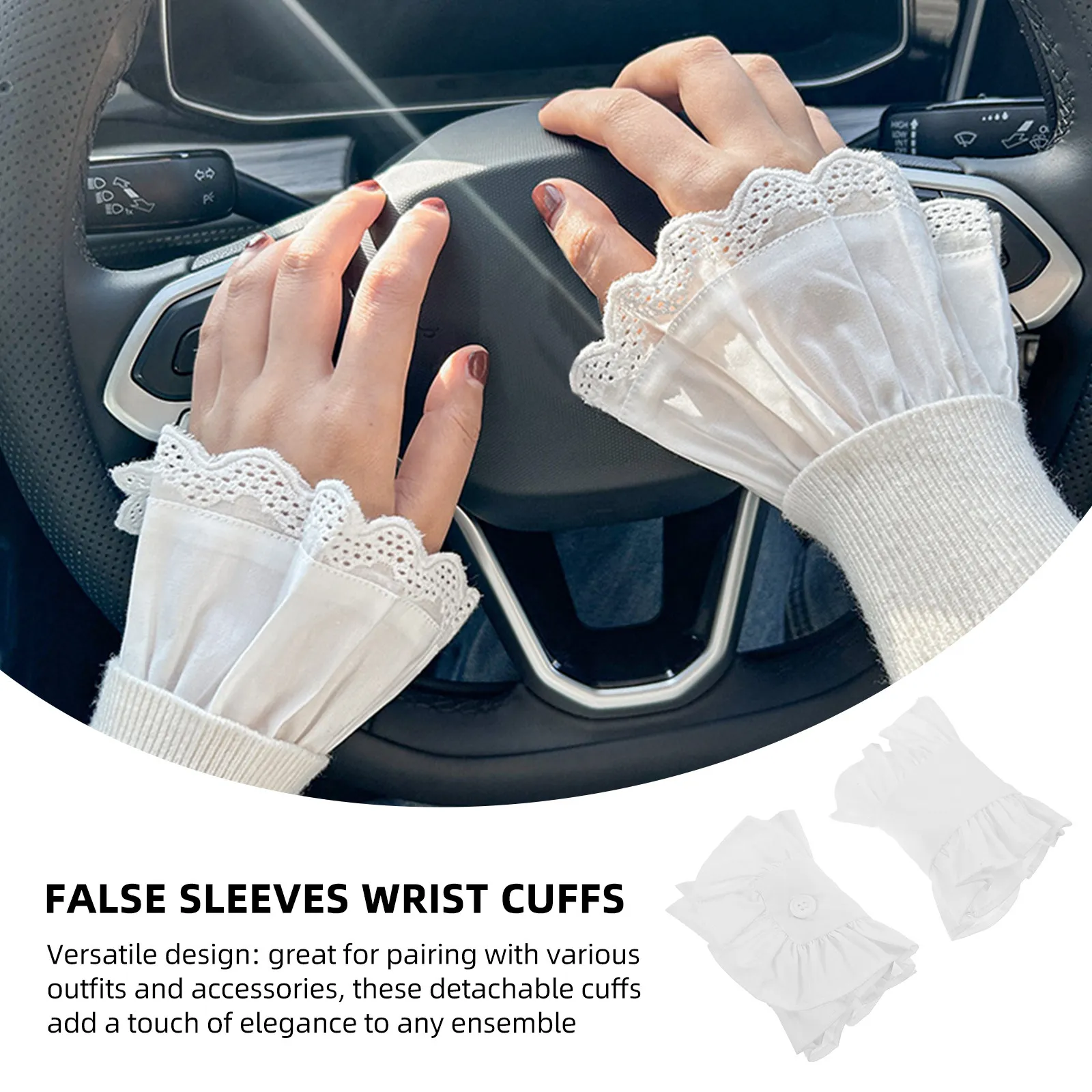 1Pair Versatile Plaid Detachable Cuffs False Sleeves for Women Layered Fashion Enhancer Blouse Sweater Coat Styling Aid