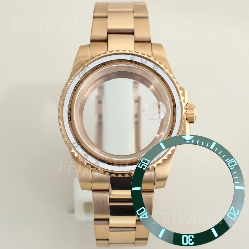 Boîtier de Montre en Or Rose Solide, Bracelet SION L, pour SeATM NH34 NH35 NH36 NH38 ata yota 8215 ETA 2824, Mouvement existent, Cadran de 28.5mm, 40mm