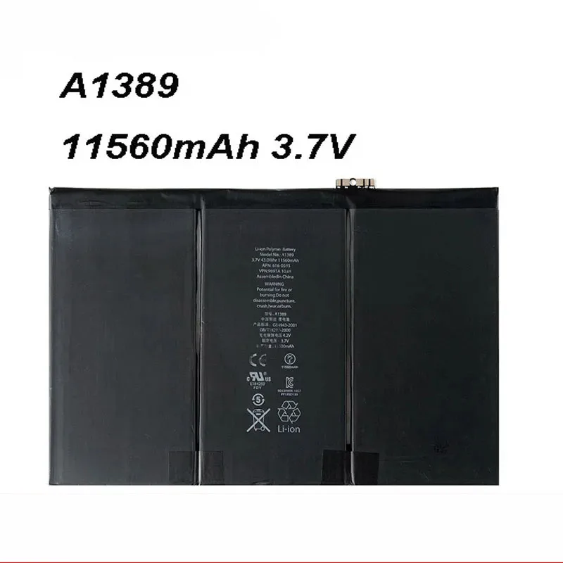 A1389 11560mAh 3.7V Laptop Battery For Apple iPad 3 3RD 4 Generation A1403 A1416 A1430 A1458 A1460 Series