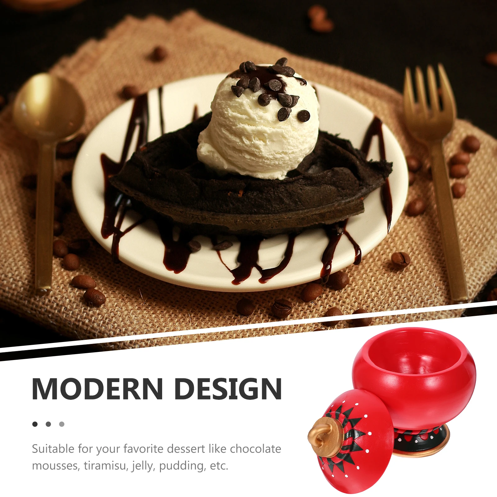 

Xmas Snack Holder Mini Resin Crafts Safe Long Term Use Easy Clean Chocolate Mousse Fruit Salad Container Gift Decoration