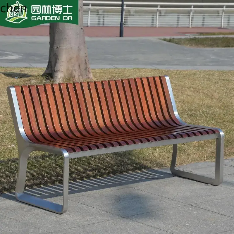 YZ6.15 park chair outdoor bench outdoor solid wood backrest public seat community square scenic spot seat