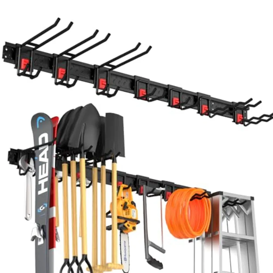 

Upgraded Gara Tool Orgazer Wall Mount 48" Sturdy Gara Stora Orgazation Tickened Metal Rack wit 7 Adjustale eavy Duty Anti-Slip
