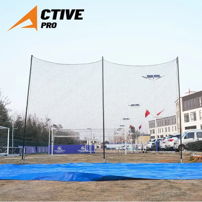 Ball Stop Netting with Support Poles Ball Stop Fence Weatherproof for Soccer Basketball Baseball Court