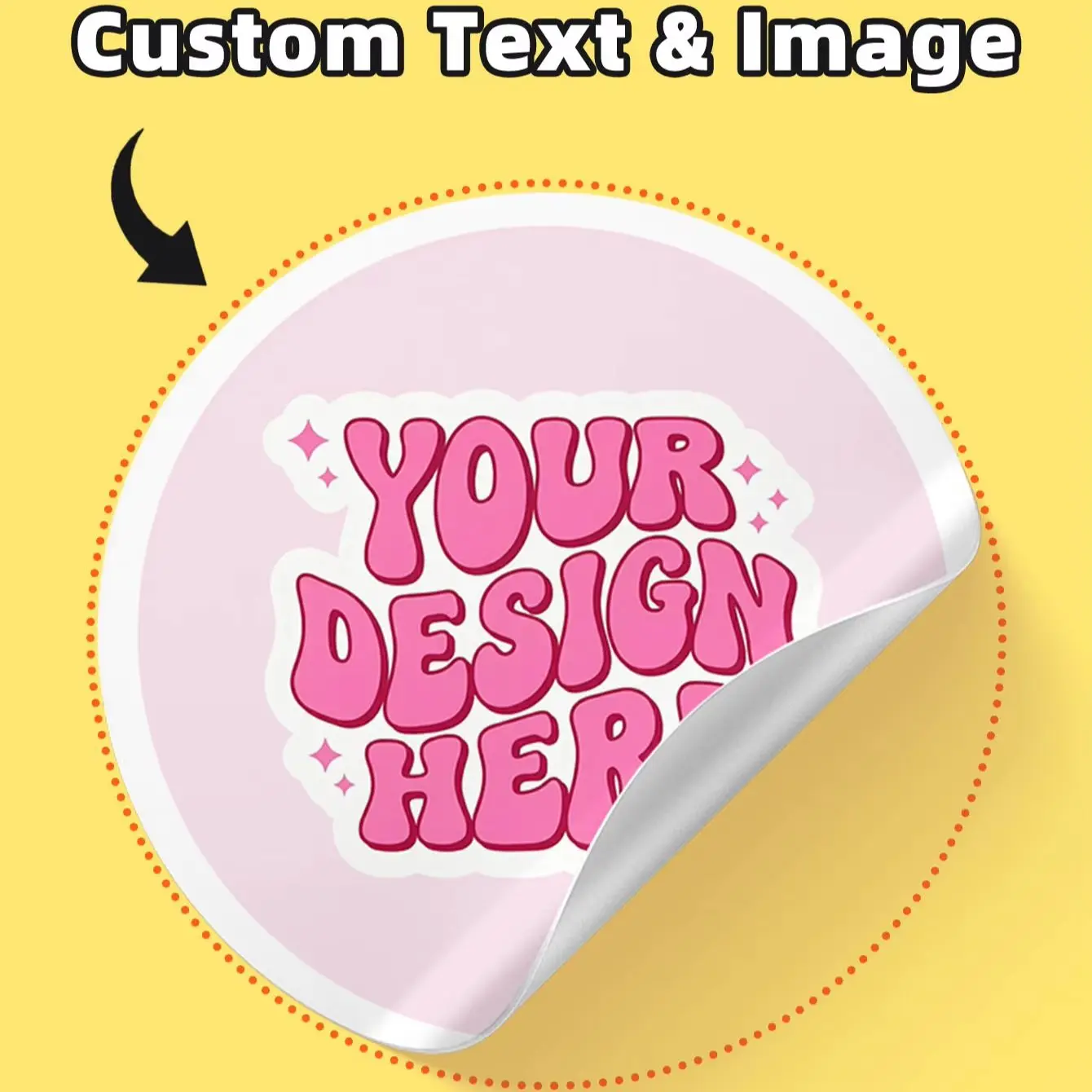 1-150Pcs Waterproof Custom Round Stickers, Personalized Text Photo Labels for Holiday Gifts, Birthday, Wedding, Bakery, Envelope
