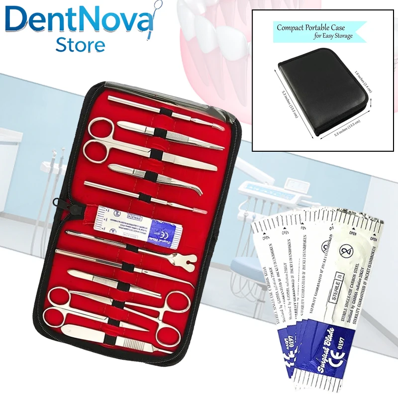 22PCS Surgical Dissection Set Stainless Steel Premium Kit Veterinary Medical Student Training