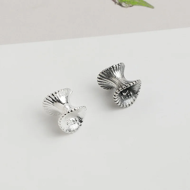 925 Sterling Silver Vintage Double Sided Flower Bead Caps Spacer Beads Large Hole Loose Beads for DIY Bracelet Necklace Jewelry