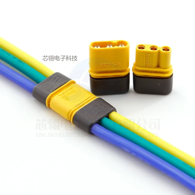 Original Amass MR30 Plug Cable 2mm Gold Plated Plug Motor High Current Plug for Motors