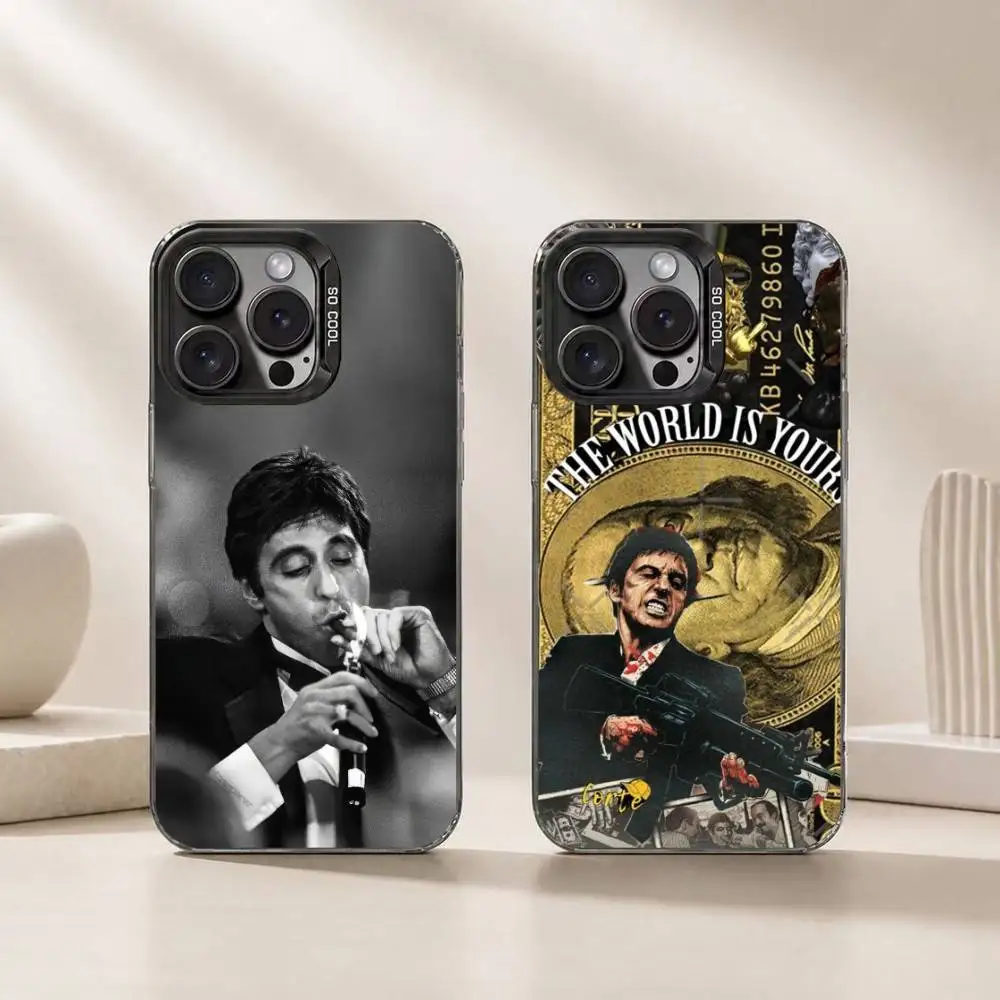 Movie Scarface Tony Montana Phone Case For iPhone 17,16,15,14,13,12,11 Plus,Pro Max,XS,Colorful Silver Phone case Funda Cover