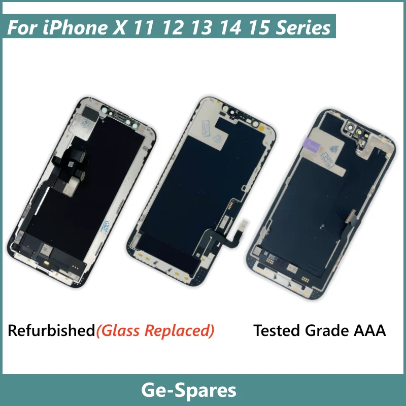Tested Grade A+++, Screen Glass Replaced For iPhone X XS Max 11 12 Pro Max 13 mini 14 15 Plus, Display Assembly Replacement