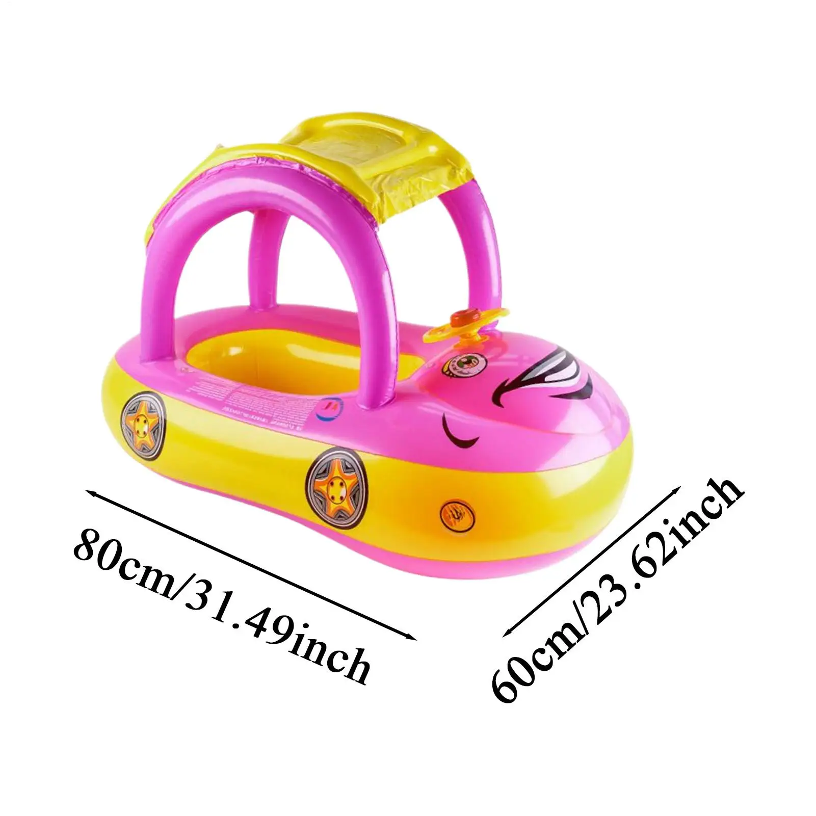 Dmuchane pływaki dla maluchów do basenu, pływaki dla dzieci, zabawki dmuchane z daszkiem przeciwsłonecznym, pływaki w kształcie samochodu na imprezy w puddle, jezioro, wodę.