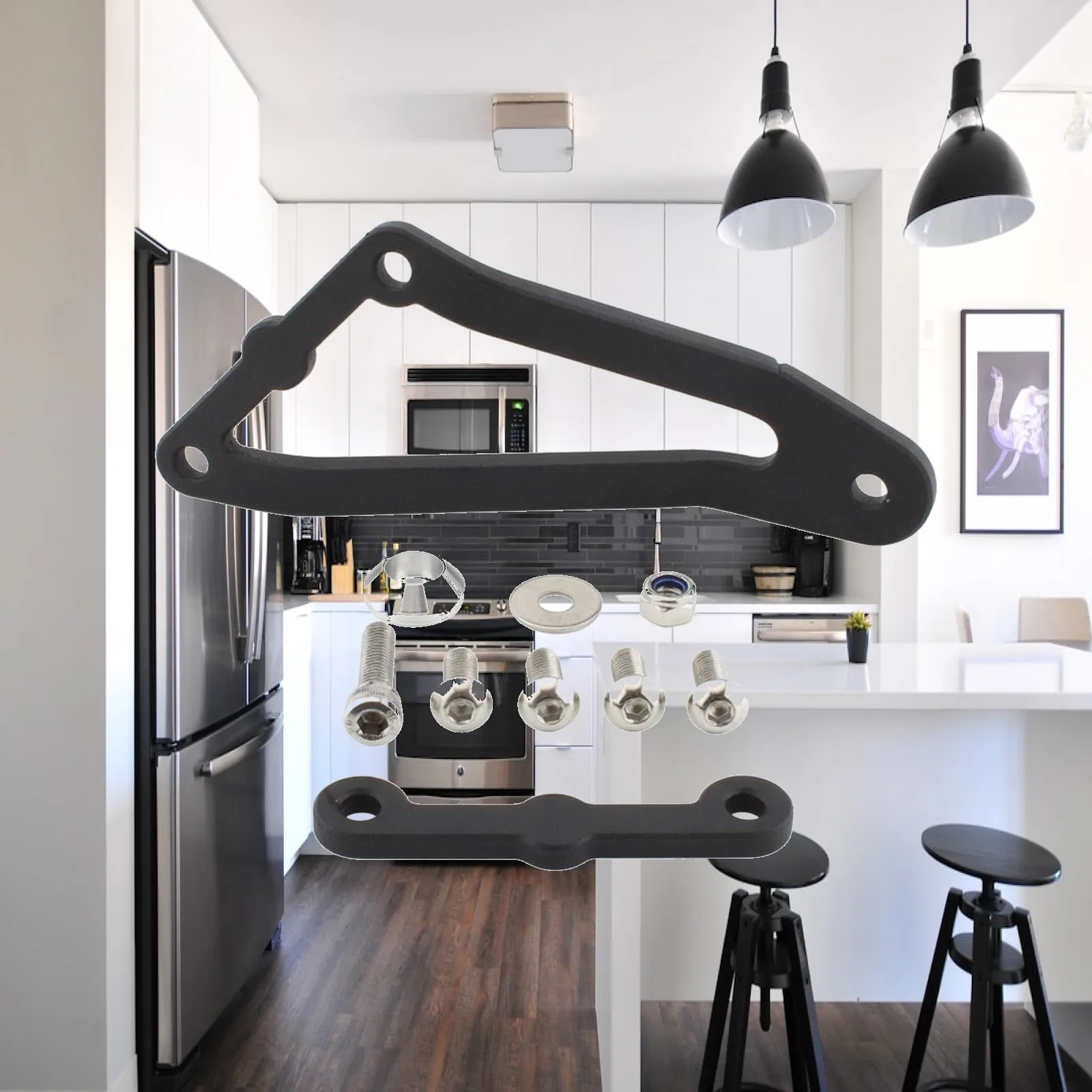 Exhaust Hanger Aluminum Alloy Sound Dampener Bracket Matte Black