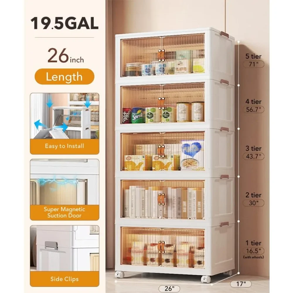 Stackable Storage Bins Folding Storage Bins With Lid Shelf Jeweler Plastic Organizer Box Wardrobe Organizers