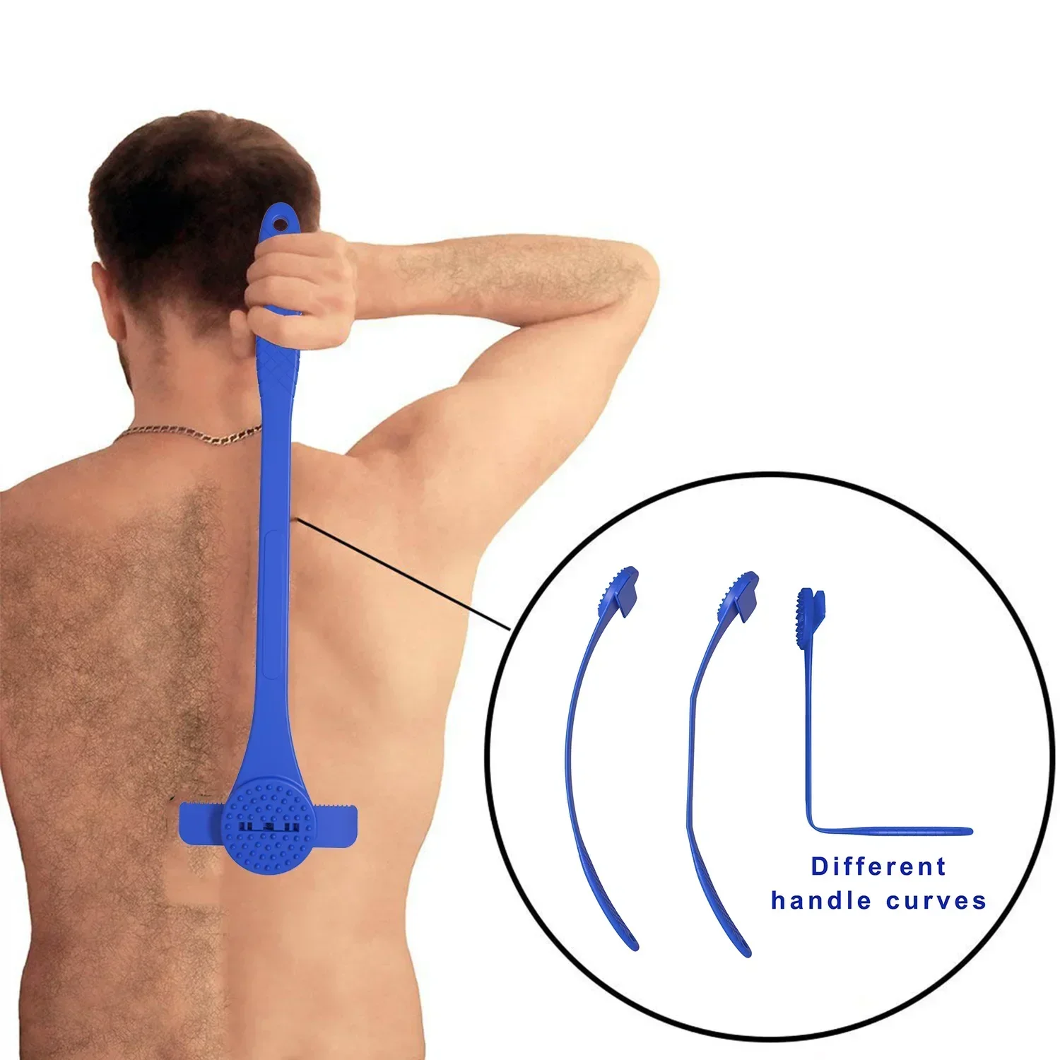 

Long Handle Folding Shaver for Men Body Back Hair Trimmer Body Leg Razor Shaver Hair Removal Tools with 5Pcs Replaceable Blades