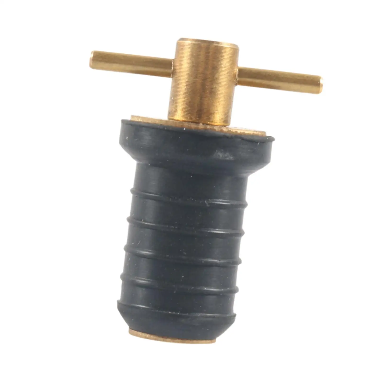 Rubber Brass Drain Plug with T Handle, Stable Performance, Snap Rubber Plug for Boat