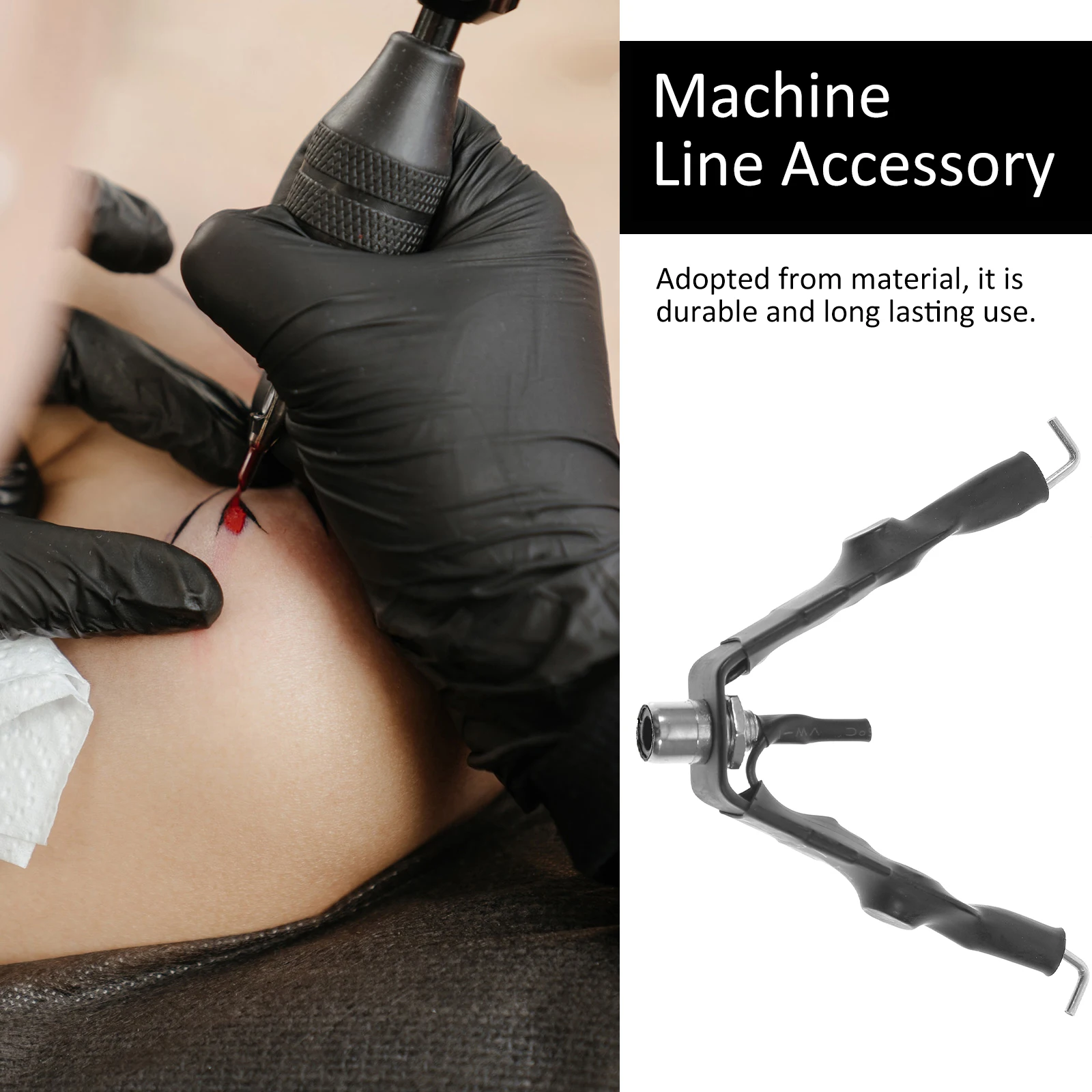 

Hook Line For Tattoo Machine To Adapter Small Machine Line Cable Conversion Head Accessory Lightweight Black