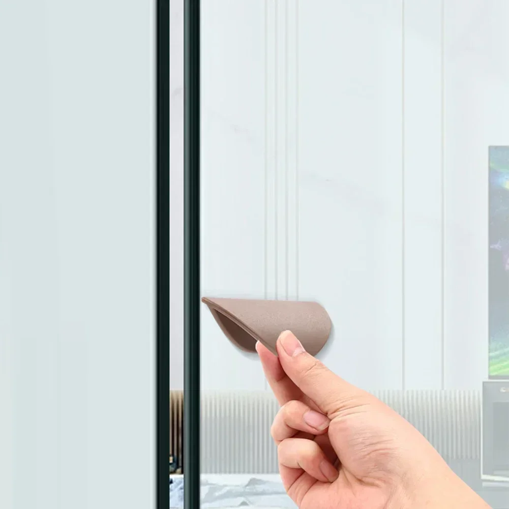 Seamless Door Handle Round Sticky Handle For Cupboards Window Drawers Wardrobe Handles Balcony Glass Sliding Tool