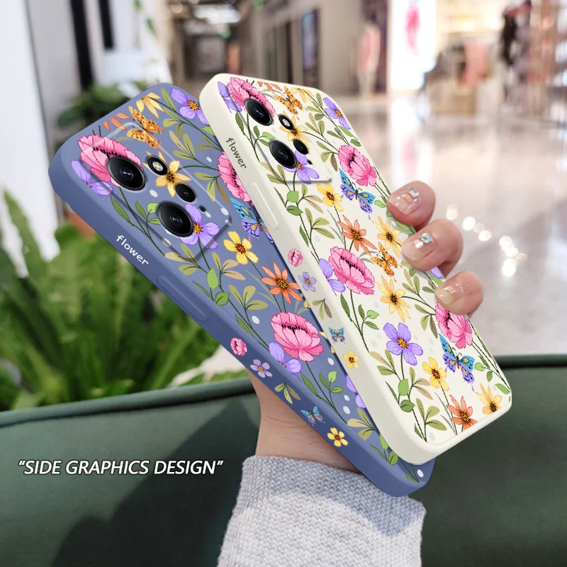 Exquisite Pattern Phone Case For Xiaomi Redmi Note 14 13 12 12S 11 11S 10 10T 10S 9 9S 8 7 Pro Plus 4G 5G Liquid Silicone Cover