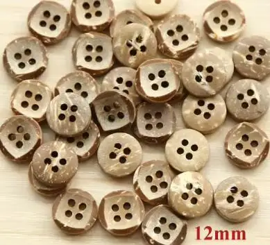 50pcs/lot Size:12mm Natural coconut shell Buttons Fashion Button Sewing Accessories(kk-357)