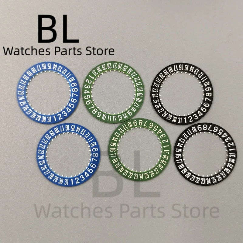 BLIGER 6 O’clock Date Wheel Black Blue Green Calendar Disk With Green Luminous Number for NH34 NH35 Movement Modify Repair Part