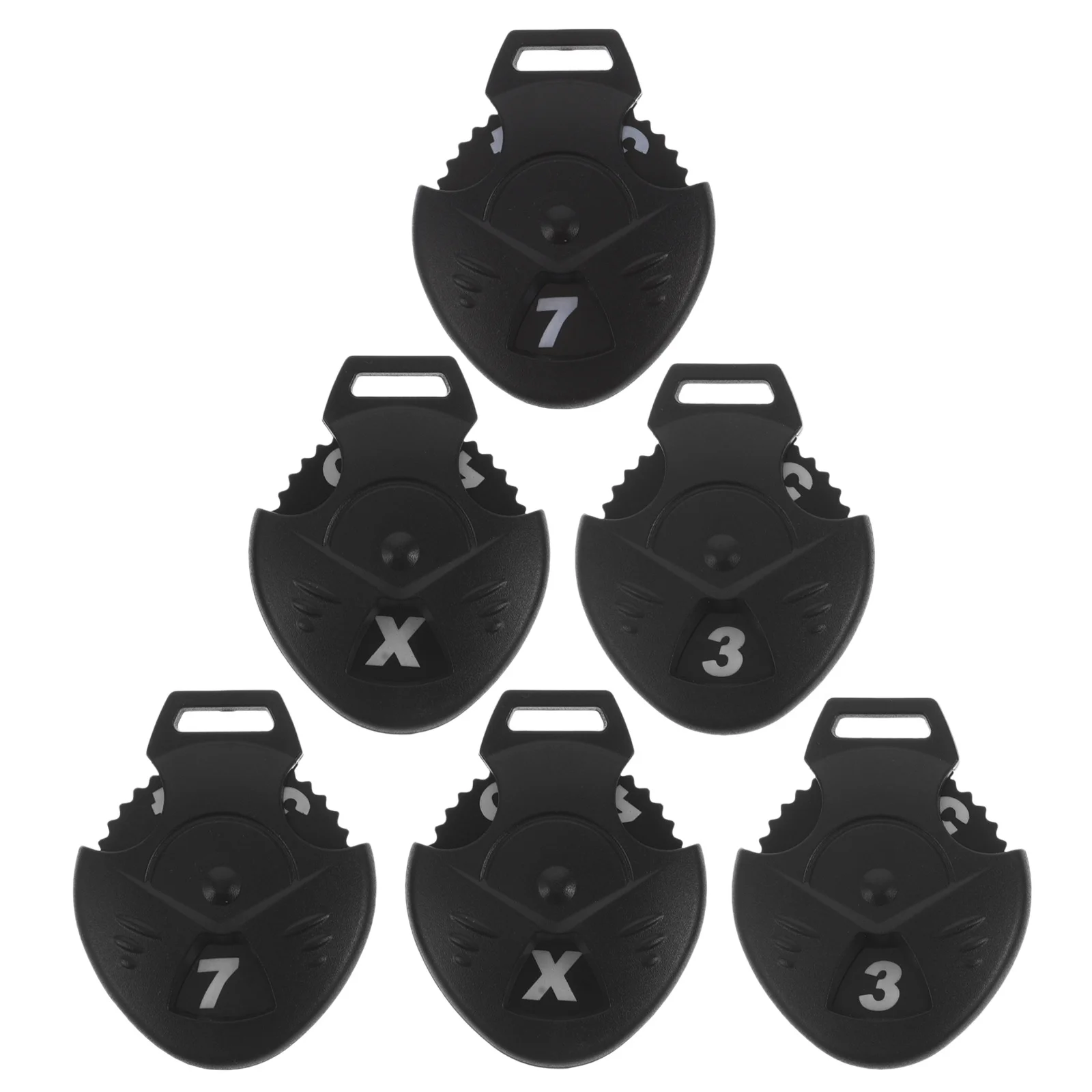 Étiquettes numériques de Club de Golf, 6 pièces, en plastique en forme de cœur, rotatif, Flexible, couvercle de tête, dispositif de notation de Golf