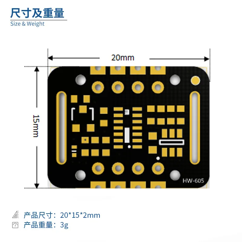 MAX30102 Heart Rate Blood Oxygen SpO2 Sensor Module HW-605 I2C Optical PPG Breakout Board with Pin Headers for DIY Projects