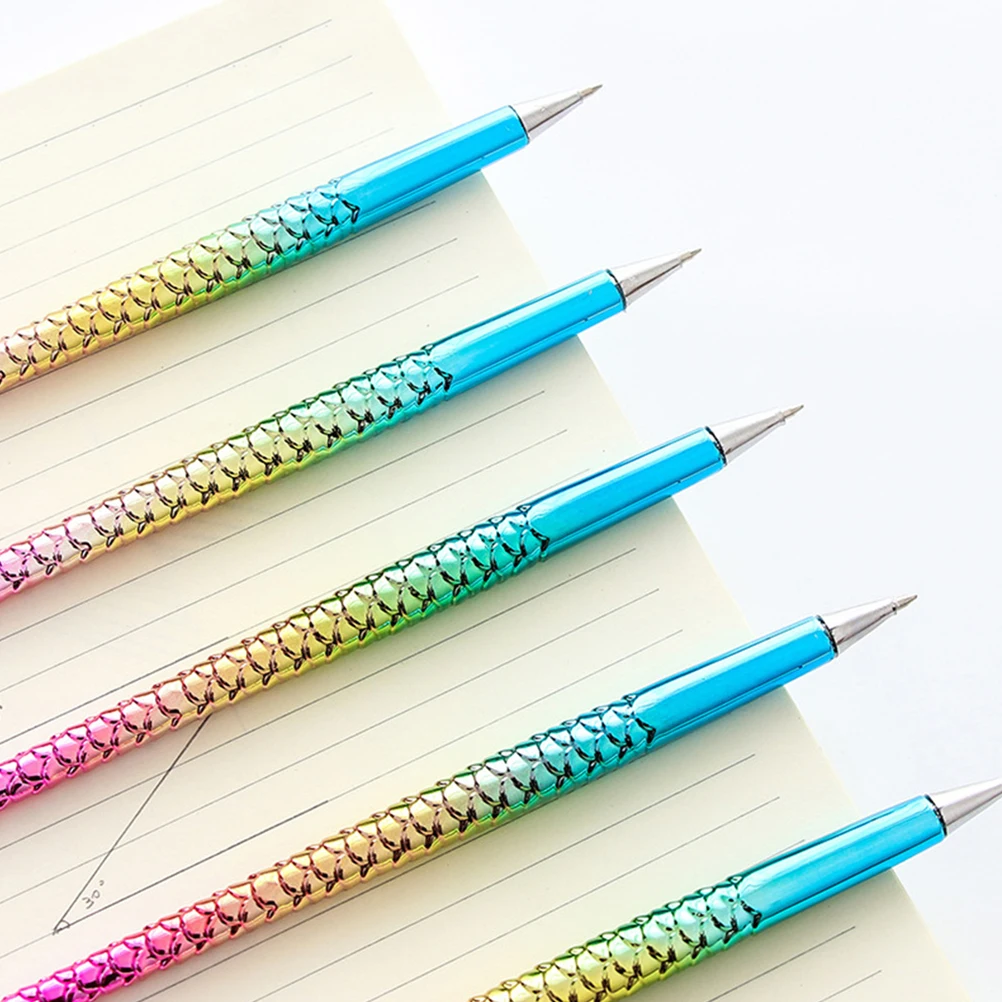 

4 Pcs Ballpoint Pen Mermaid Tail Shaped Pens Colorful Writing Creative Signing Student Stationery Supplies