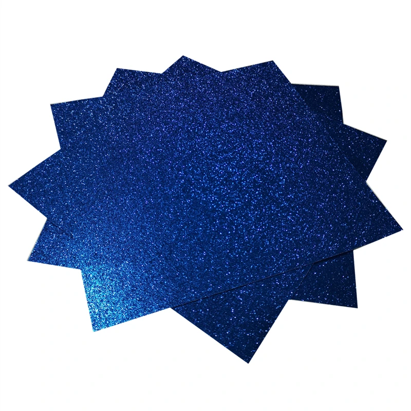 15 Sheets Royal Blue Glitter Paper 300gsm 12*12 Inches For DIY Projects,Cupcake Topper,Birthday And Wedding Party Decors