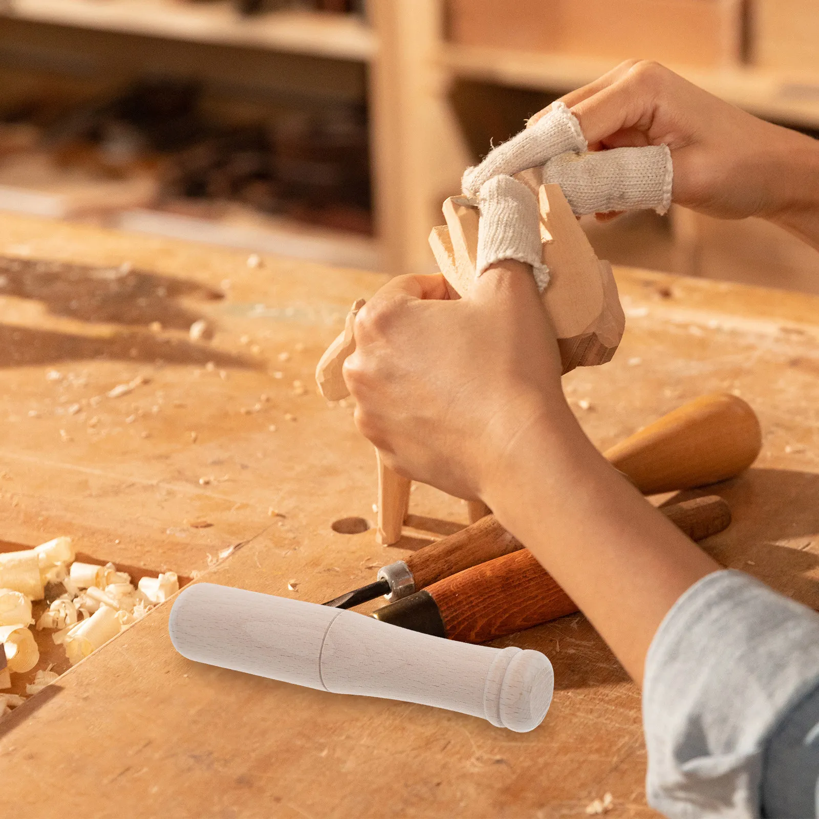 One Piece Solid Beechwood Mall - Mallet Wood Carving 评论和价格
