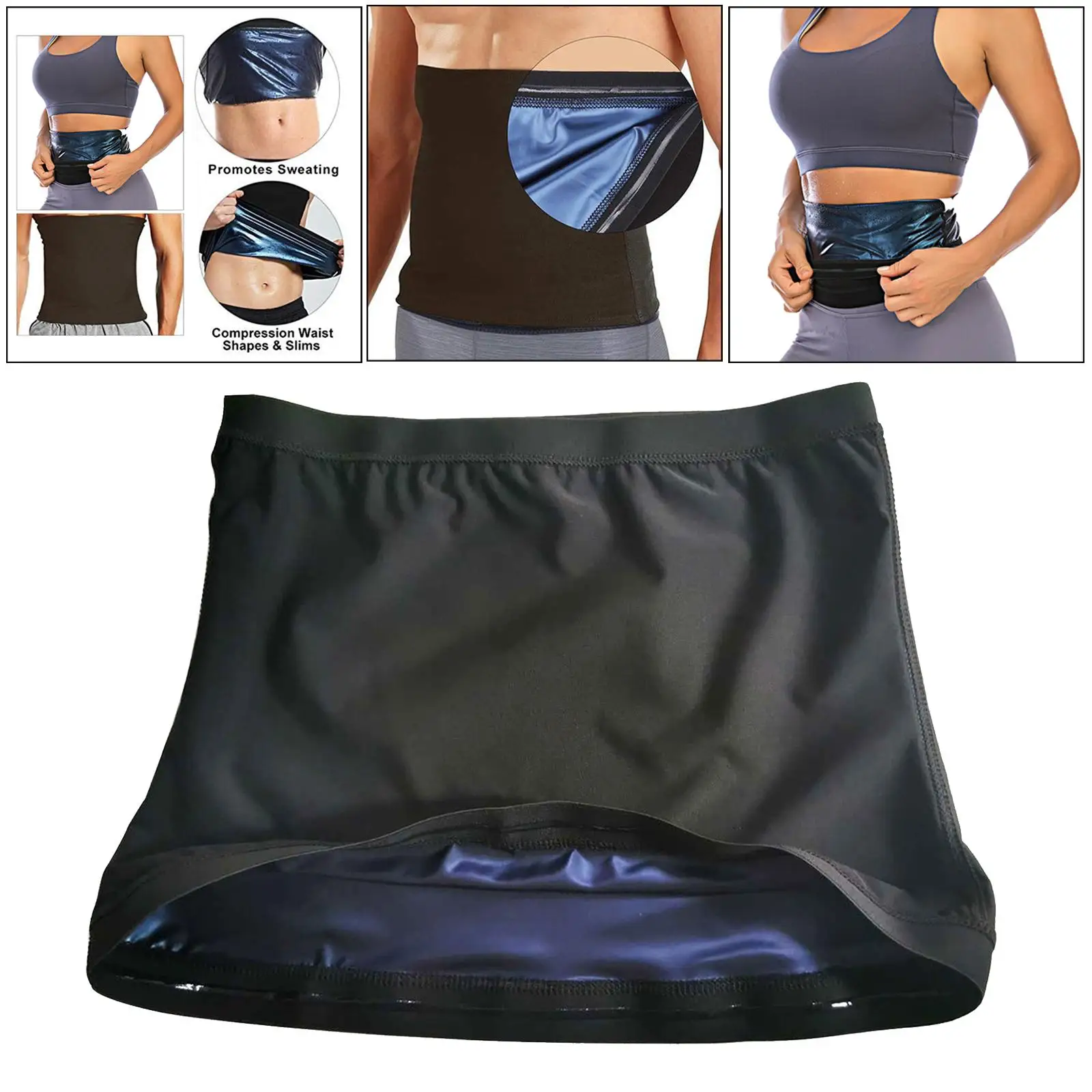 Fitness Sauna Suit Waist Trainer Women Men Sweat Enhancing Body Shaper Tummy