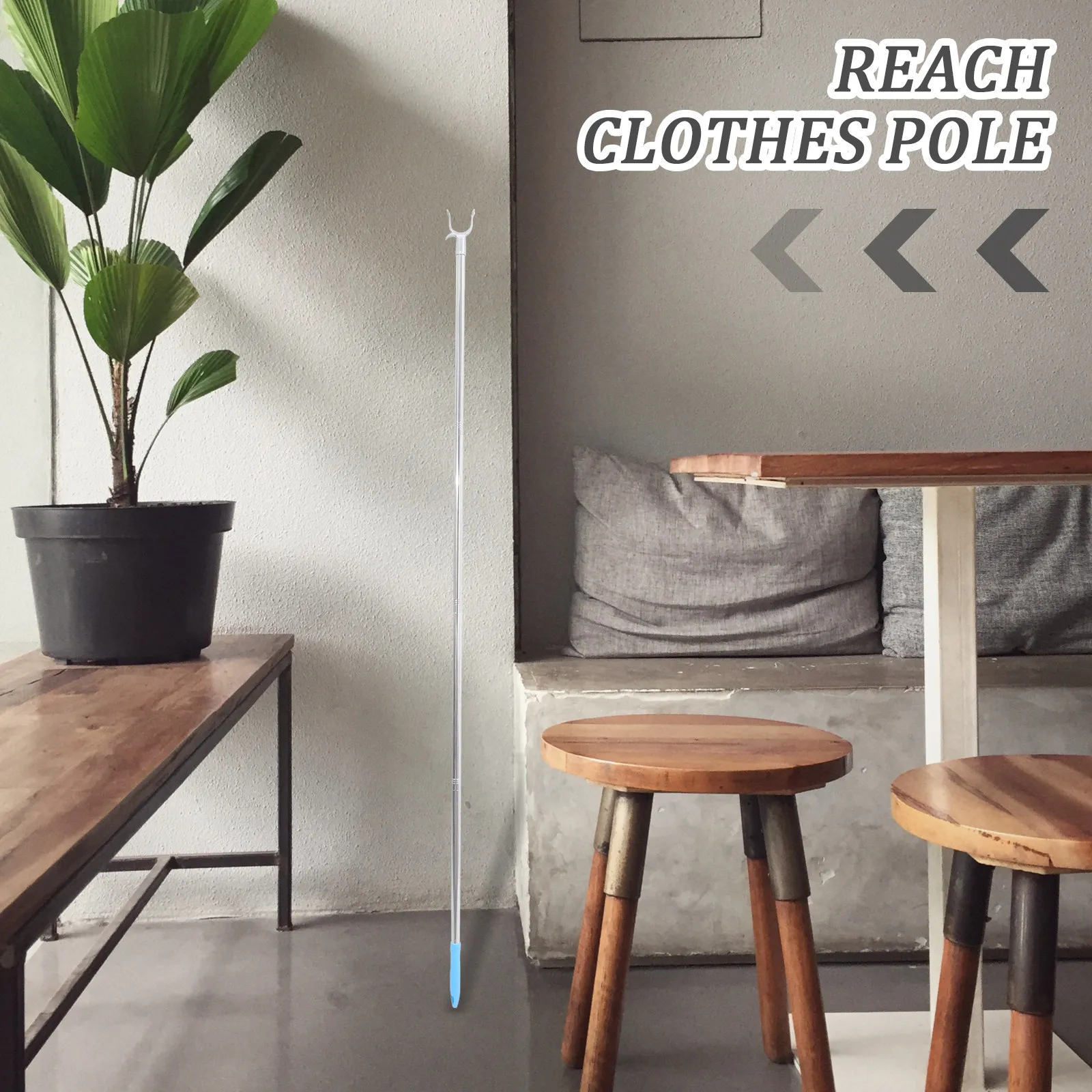 

1 шт. Штанга для одежды из нержавеющей стали с пластиковыми и алюминиевыми опорами для шкафа, балкона, общежития, сушилка для белья, для дома