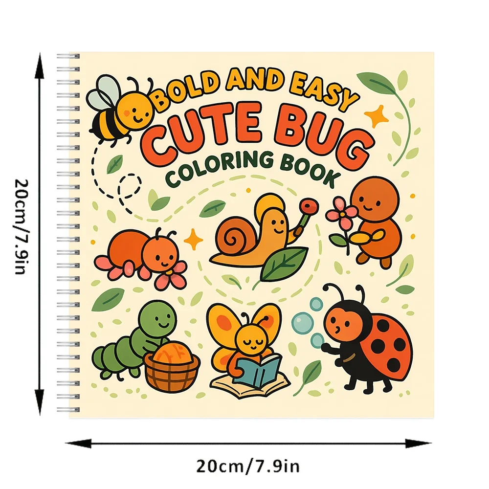 Easy Cute Bug Coloring Book for Adult Colouring Book, Birthday Day Gift, Back to School Supplies, Adults Cute Drawing Book