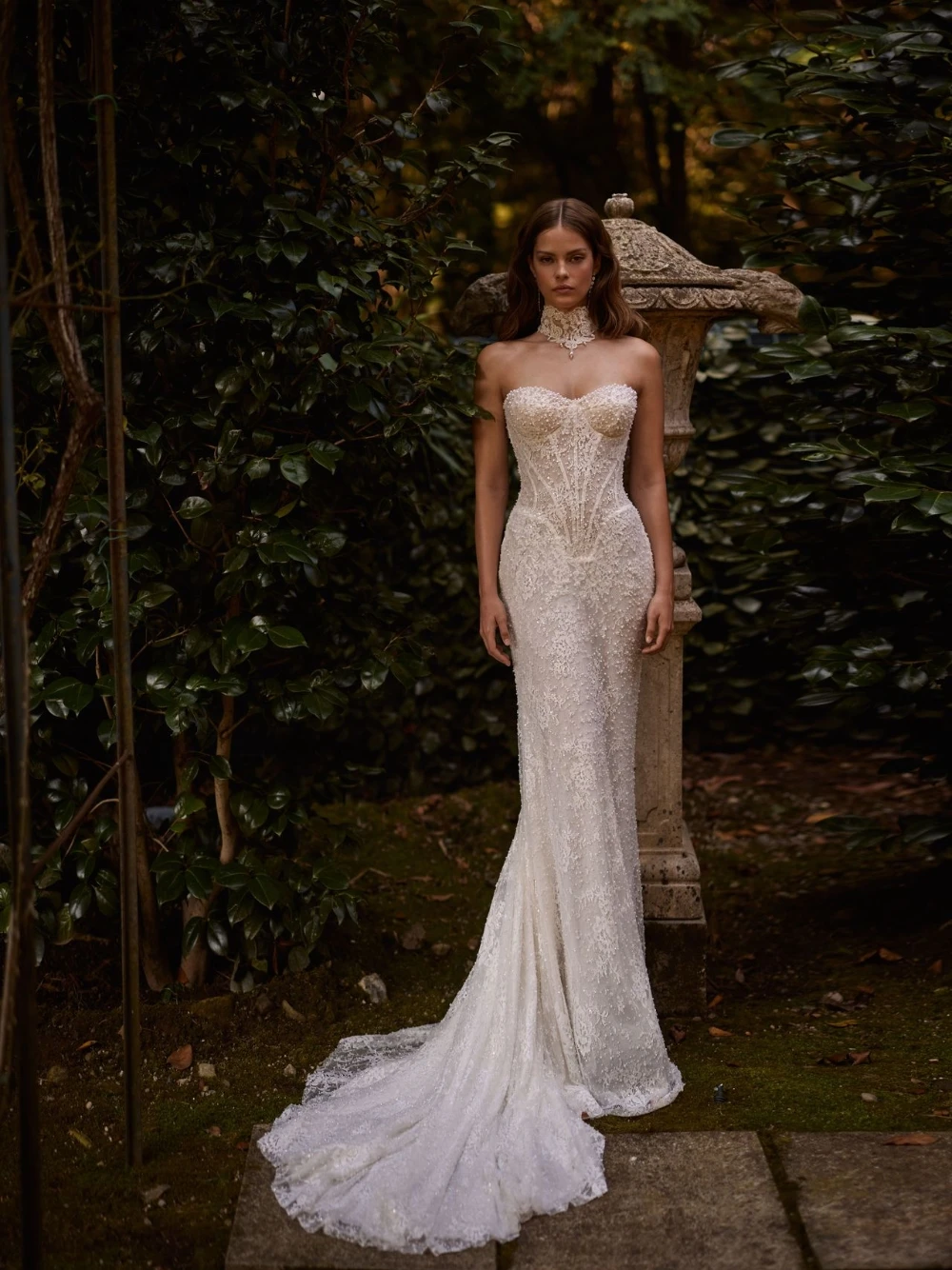 Luxury Pearls Mermaid Wedding Dress, Modern Stunning 2 in 1 Bridal Gown, Glamorous Lace Appliques Customized Women Wear
