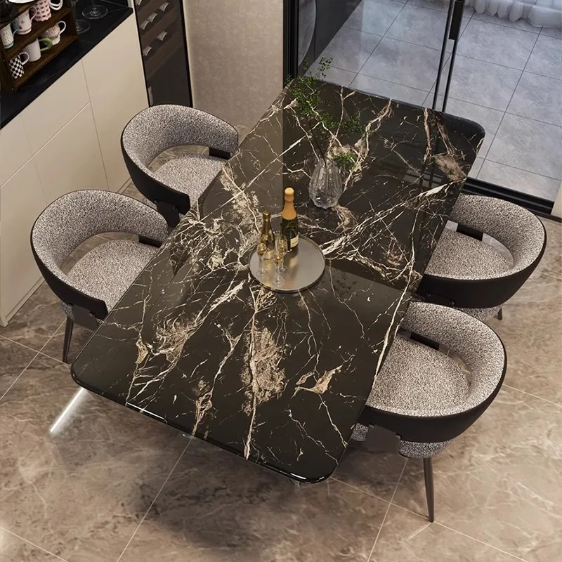 

Italian, light luxury, marble, dining table, modern, casual, home, rectangular