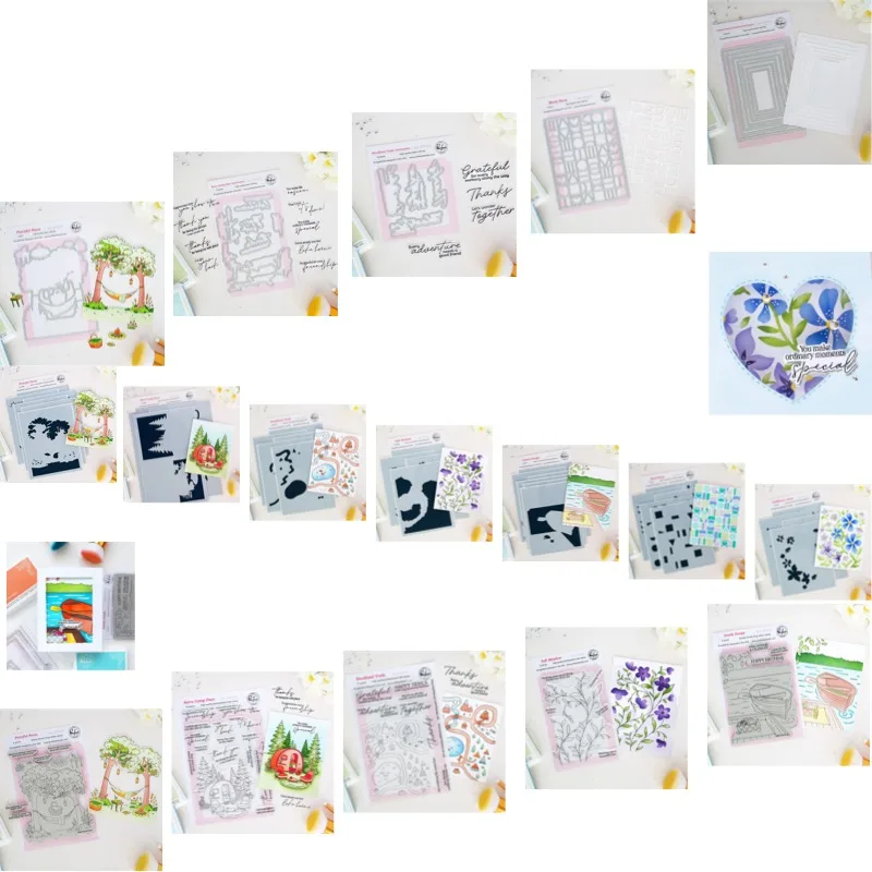 Wildflower Notes Soft Meadow Metal Cutting Dies And Stamp For Scrap Booking Stencil Embossing Mold DIY Paper Cards Craft Cutting