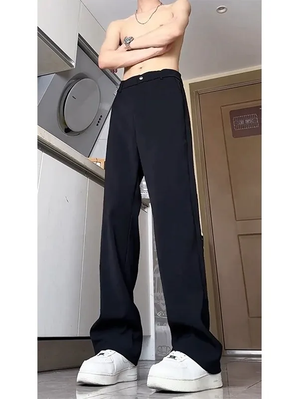 

Модный мужской костюм в стиле ретро, брюки Dra Design, студенческие модные тяжелые универсальные длинные брюки, повседневные молодежные брюки из полиэфирного волокна