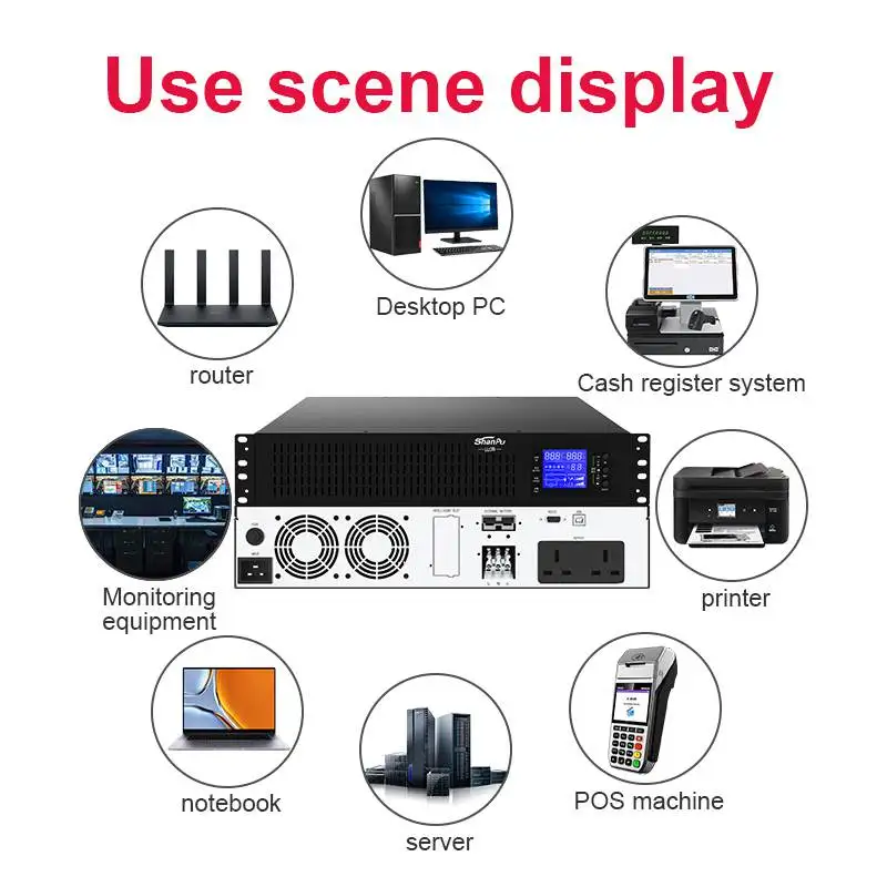 2kva على الانترنت رف جبل ليثيوم UPS غير محدود احتياطية الطاقة عرام حامي مركز البيانات مرحلة واحدة UPS