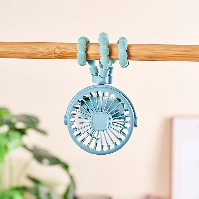 USB Rechargeable Octopus Stroller Fan Flexible Bendable Tripod Mini Portable Cooling Hand‑held Fan