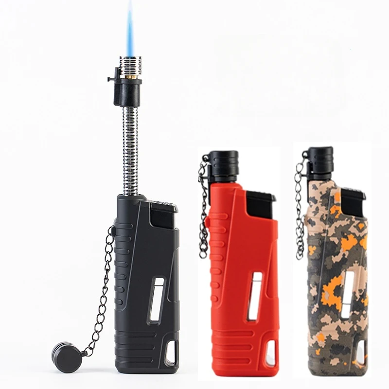 Outdoor Survival Scalable Lighter Windproof Jet Flame Cigarette Lighter Visual Window Refillable Butane Gas Lighter Encendedores