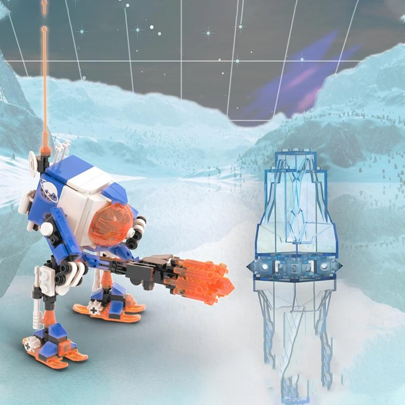 212pcs MOC Space Ice Planet 2002 Ice Planet CuboTZ Recon & Support Mech Model Building Blocks Christmas Gift Architecture Toy 3D